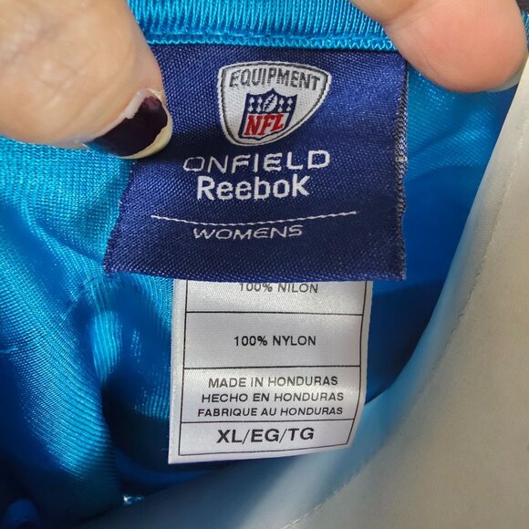 Reebok NFL #1 Cam Newton Carolina Panthers OnField Jersey XL Blue Blokecore - Picture 9 of 10